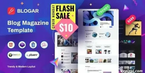 Blogar Theme GPL v1.2.7 – Blog Magazine WordPress Website